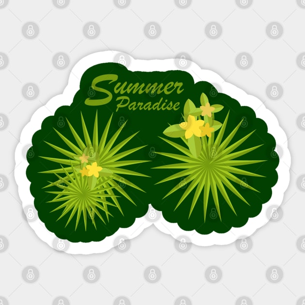 Summer Leaf Paradise Sticker by aroramountain